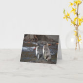 Carte Galapagos Penguin Pair Greeting Card (Fleur jaune)