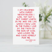 Carte Galates 2:20 KJV Bible Écriture Salutation (Debout devant)