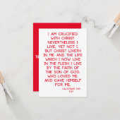 Carte Galates 2:20 KJV Bible Écriture Salutation (Devant/Arrière en situation)