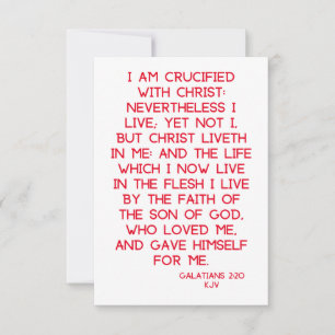 Carte Galates 2:20 KJV Bible Écriture Salutation