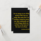 Carte Galates 3:10 KJV Bible Verse Flat Salutation (Devant/Arrière en situation)