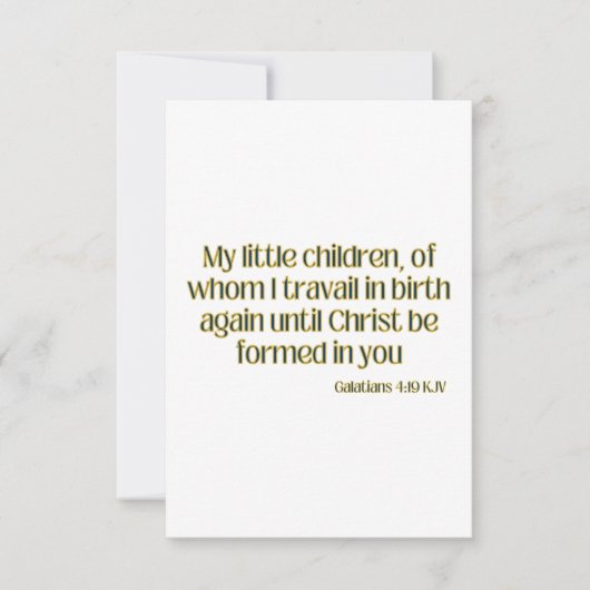 Carte Galates 4:19 KJV Bible Verse Flat Salutation (Devant)