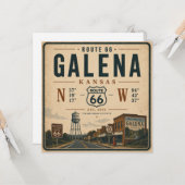 Carte Galena Kansas Route 66 Salutations (Devant/Arrière en situation)