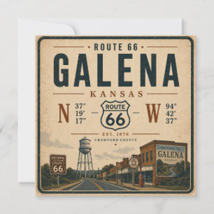 Carte Galena Kansas Route 66 Salutations