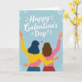 Carte Galentines Day Amitié Cœurs (Fleur jaune)