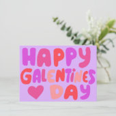 Carte Galentines Jour Bulles Lettres Super Retro Digital (Debout devant)