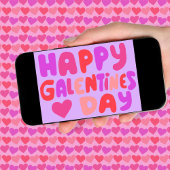 Carte Galentines Jour Bulles Lettres Super Retro Digital