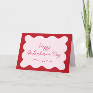 Carte Galentine's Moderne tendance rose & rouge à saint