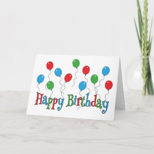 Carte Galette de ballons amusants Joyeux Anniversaire