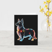 Carte Gallois Corgi Chien Arbre de Noël Chandail Noël Ch (Fleur jaune)