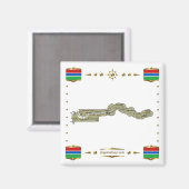 Carte Gambie + Magnet des drapeaux (Recto/Verso)