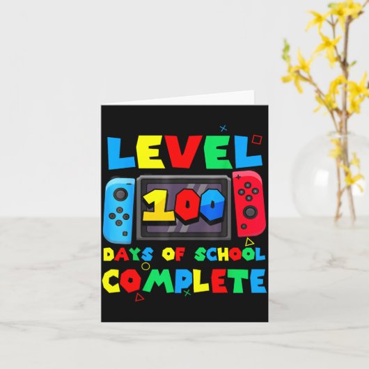 Carte Game Controller Level 100 Days Of School Complete  (Fleur jaune)