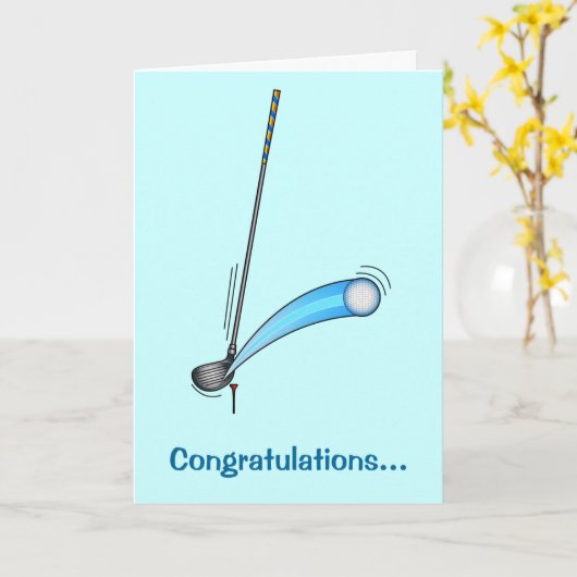 Carte Game de golf Félicitations (Fleur jaune)