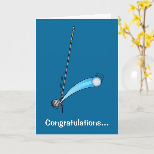 Carte Game de golf Félicitations (Fleur jaune)