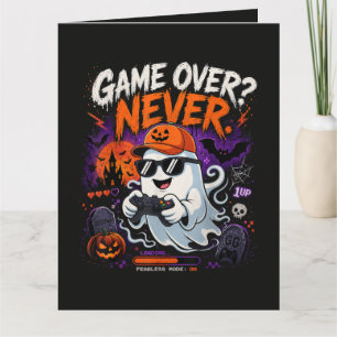 Carte Game Over Jamais Drôle Gamer Fantôme Halloween