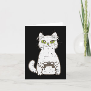 Carte Gamer Cat Video Game Controller Cute Gaming Geek G