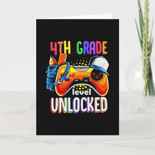 Carte Gamer Ck To School Gamepad 4th Fourth Grade Level (Devant)