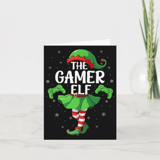 Carte Gamer Elf Christmas Girls Women Elf Squad Xmas Fam (Devant)