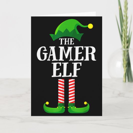 Carte Gamer Elf Matching Family Group Christmas Party Py (Devant)