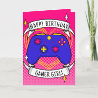 Gamer Girl Blue Controller Anniversaire