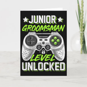 Carte Gamer Junior Groomsman Niveau Déverrouillé Jeux Vi
