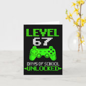 Carte Gamer Level 6 7 Unlocked 100th Day Of School Meme  (Fleur jaune)