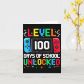 Carte Gamer Level Unlocked 100 Days Of School Student Bo (Fleur jaune)