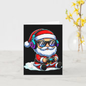 Carte Gamer Santa Video Game Christmas Gaming  (Fleur jaune)