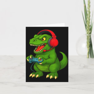 Carte Gamer T Rex Dinosaure Jeux Vidéo Garçons Adolescen