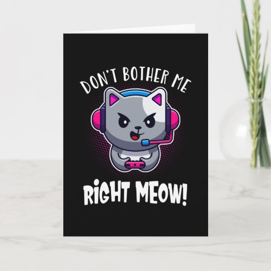 Carte Gaming Cat Cute Video Games Kitten Gamer (Devant)