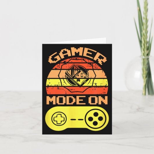Carte Gaming Mode On Funny Game Quotes Gift For Players  (Devant)