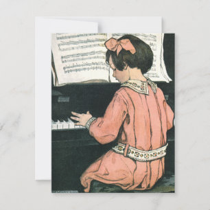 Carte Gammes par Jessie Willcox Smith, fille de musique 