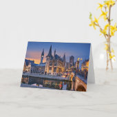 Carte Gand, Belgique coucher du soleil (Fleur jaune)