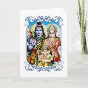 Carte Ganesh, Shiva et Parvati, seigneur Ganesha, Durga