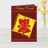 Carte Ganesha Diwali Salutations (Fleur jaune)