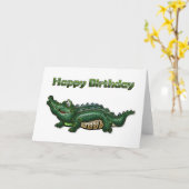 Carte Gang Green Gator Joyeux anniversaire (Fleur jaune)