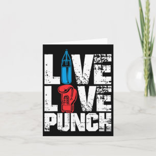 Carte Gant de boxe amusant Tee Live Love Punch