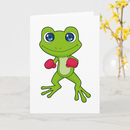 Carte Gant de boxe Boxeur Grenouille Boxe (Fleur jaune)