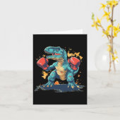 Carte Gants cool En Boxe Avec Dinosaure (Fleur jaune)