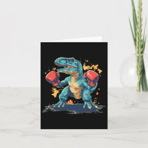 Carte Gants cool En Boxe Avec Dinosaure