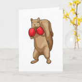 Carte Gants de boxe Boxeur écureuil (Fleur jaune)