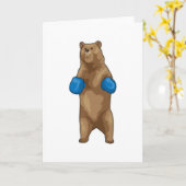 Carte Gants de boxe Boxeur ours (Fleur jaune)