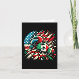 Carte Gants de boxe mexicains Fusion de drapeau américai