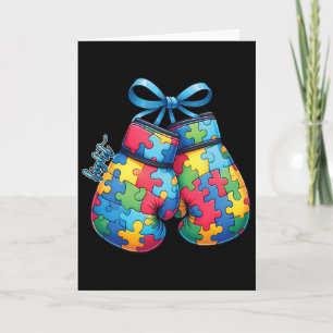 Carte Gants de boxe pour famille sensibilisée à l'autism
