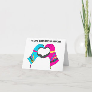 Carte Gants de ski Ski Thème Saint Valentin