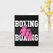 Carte Gants en boîte rose (Fleur jaune)