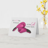 Carte Gants en boîte rose Cancer Encouragement (Fleur jaune)