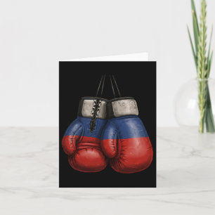 Carte Gants Russe Vintage Style Boxe Avec Russie Fl