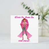 Carte Gants Sur, Jeu Sur Le Cancer Du Sein Collecte De F (Debout devant)