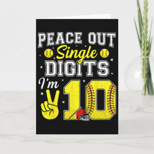Carte Garçon 10 ans Softll Peace Out Chiffres Simples 1